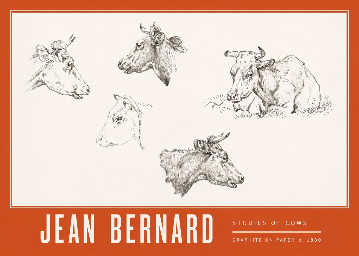 Jean Bernard Studies of Cows I No3 - Poszter