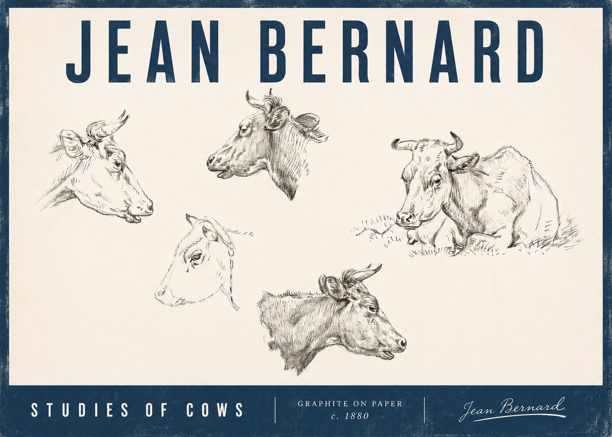 Jean Bernard Studies of Cows I No4 - Poszter