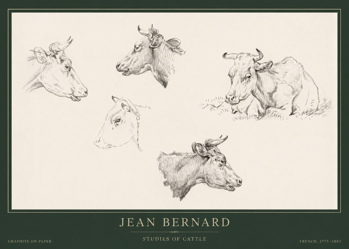 Jean Bernard Studies of Cows I No5 - Poszter