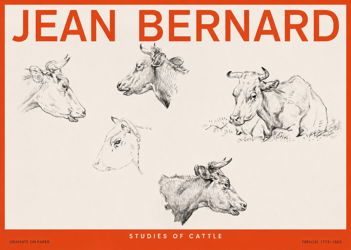 Jean Bernard Studies of Cows I No6 - Poszter
