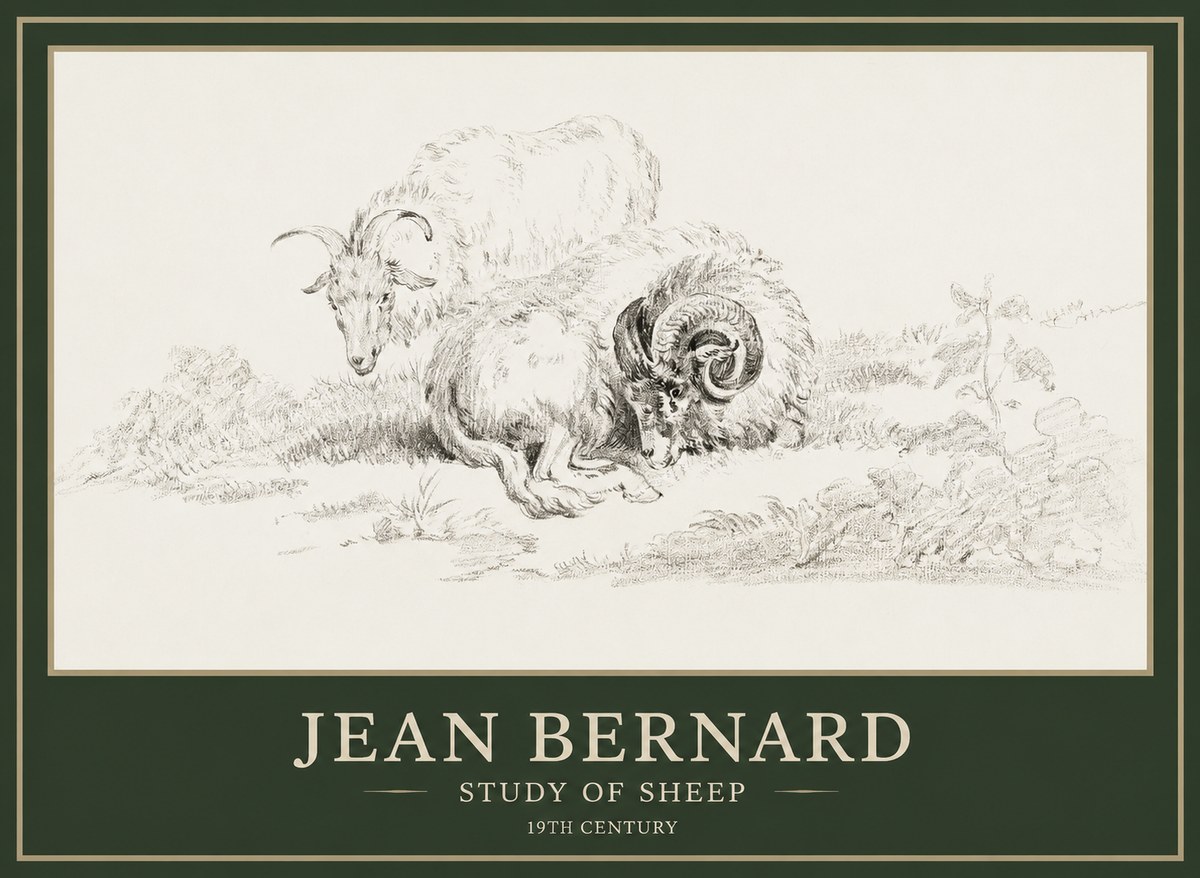 Jean Bernard Study of Sheep No1 - Poszter