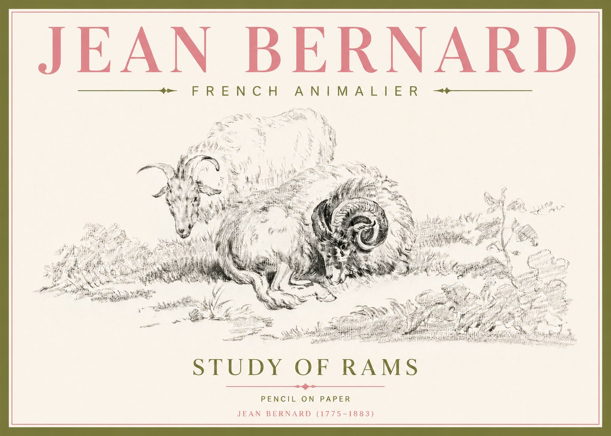 Jean Bernard Study of Sheep No5 - Poszter