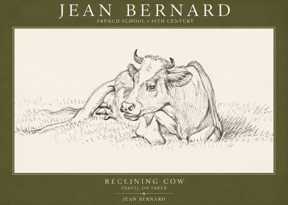 Jean Bernard Reclining Cow III No1 - Poszter