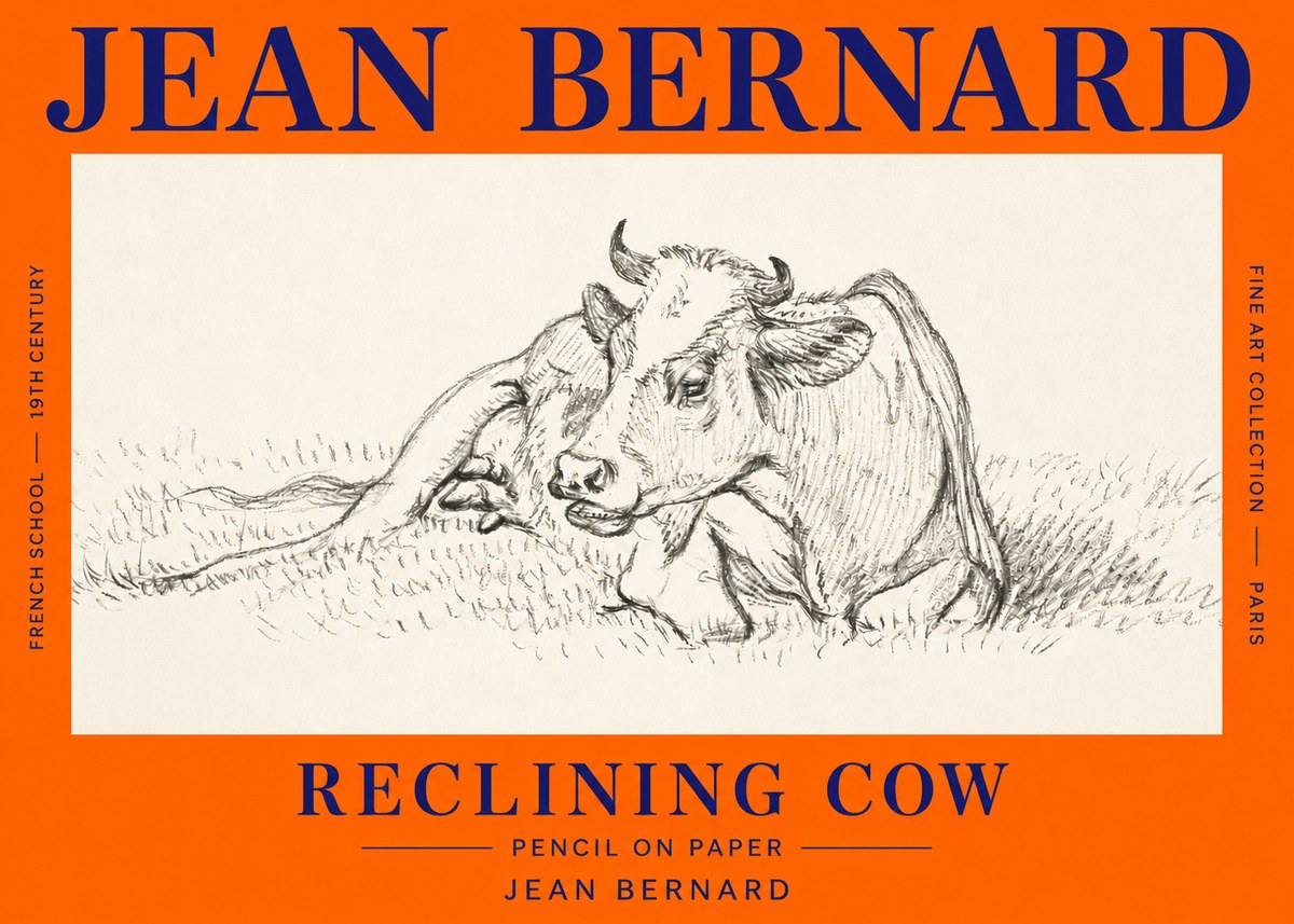 Jean Bernard Reclining Cow III No3 - Poszter