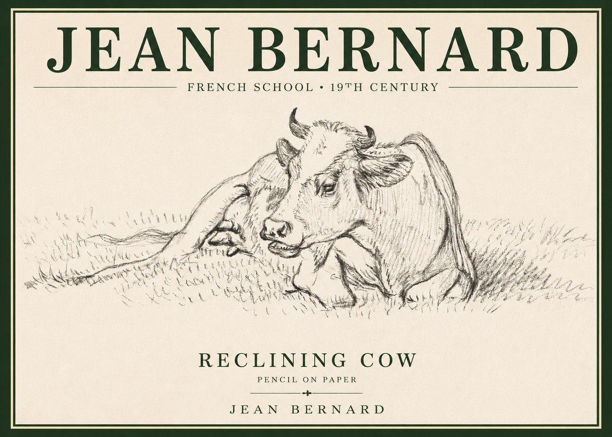 Jean Bernard Reclining Cow III No4 - Poszter