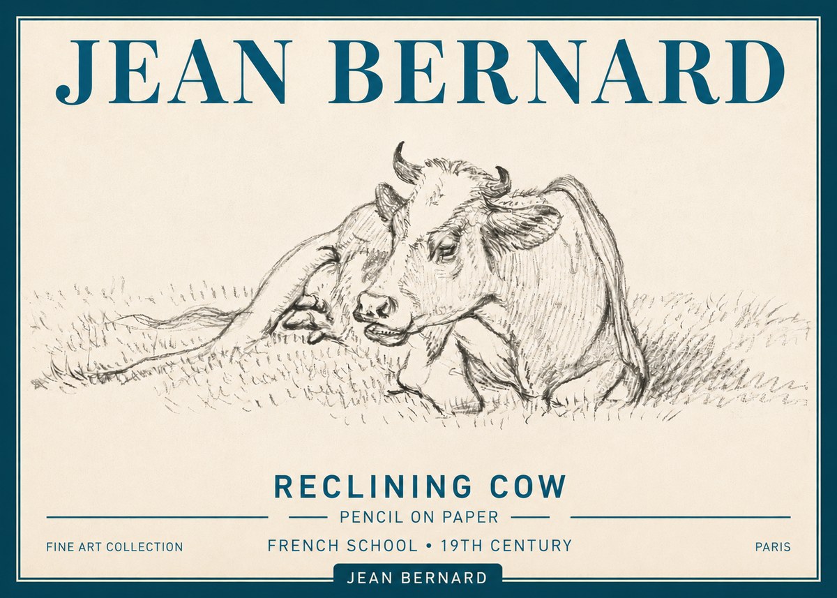 Jean Bernard Reclining Cow III No5 - Poszter