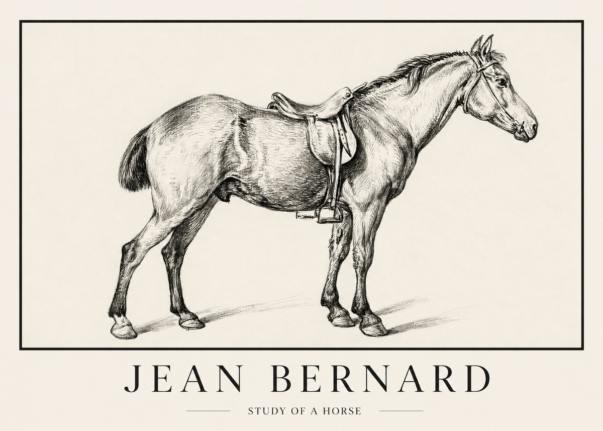 Jean Bernard Study of a Horse X No1 - Poszter