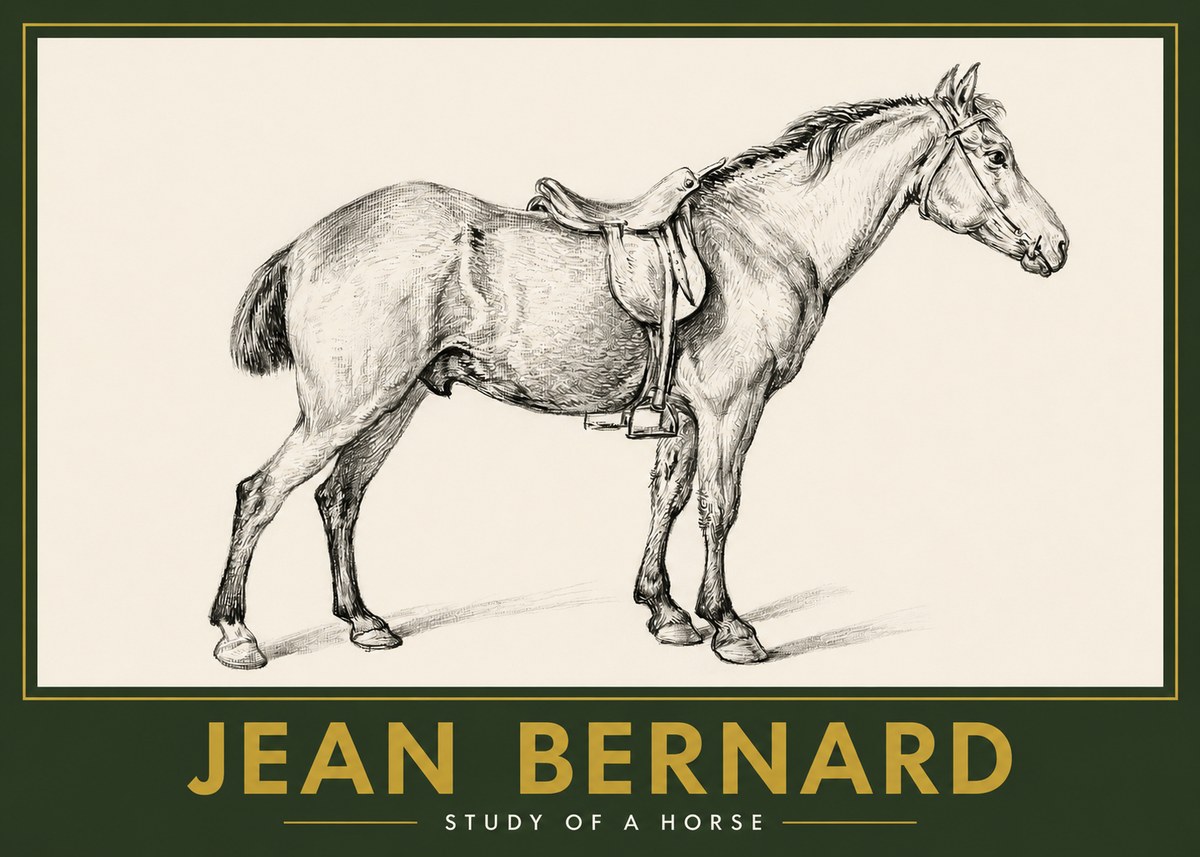 Jean Bernard Study of a Horse X No2 - Poszter