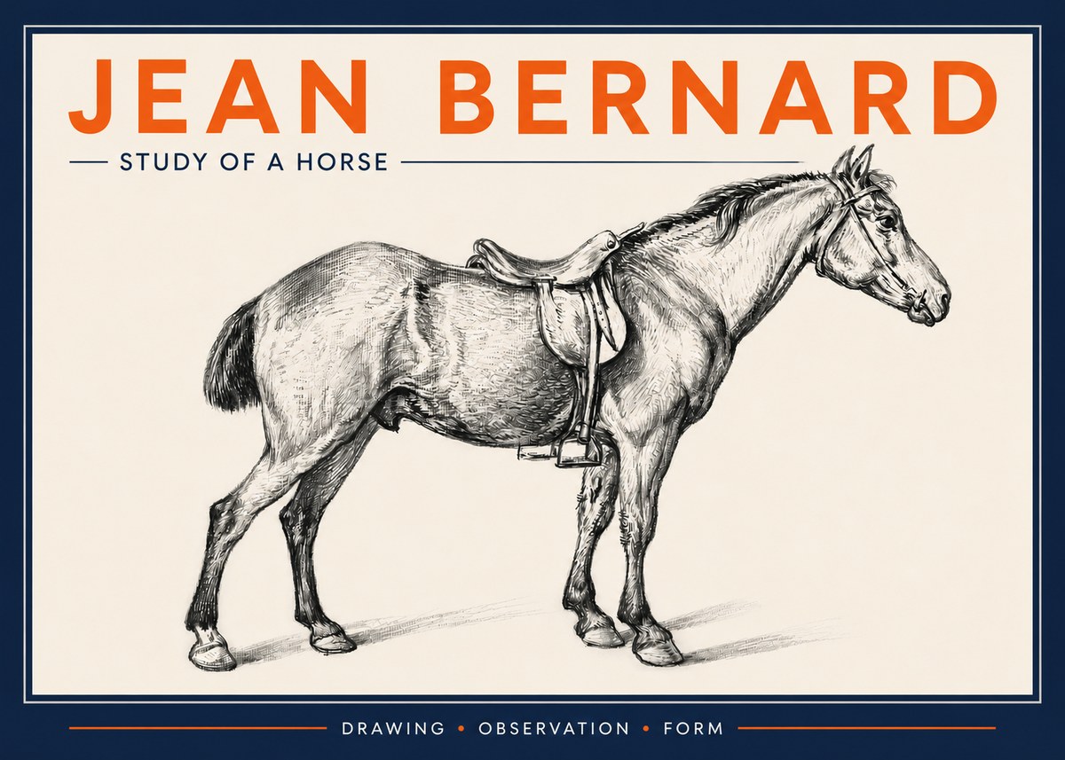 Jean Bernard Study of a Horse X No4 - Poszter