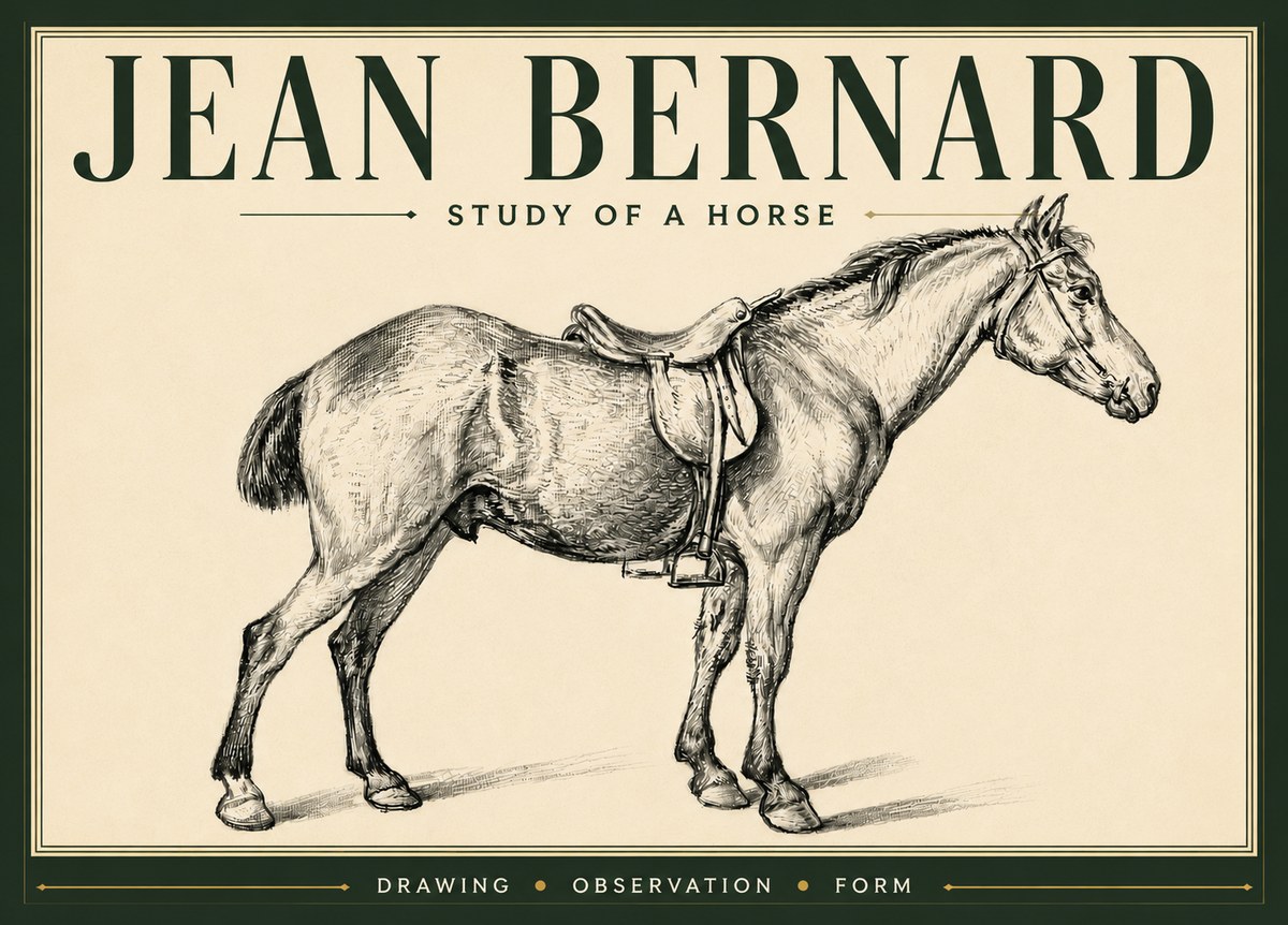 Jean Bernard Study of a Horse X No6 - Poszter
