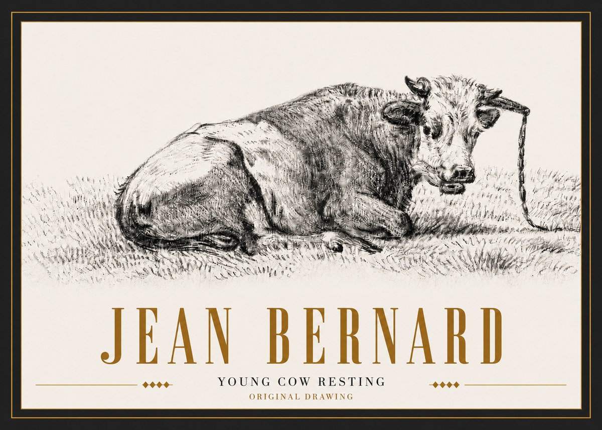 Jean Bernard Young Cow Resting No5 - Poszter
