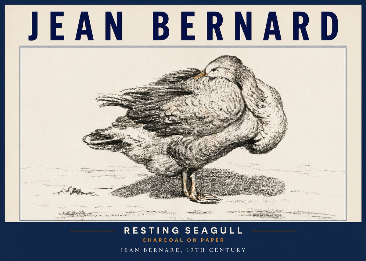 Jean Bernard Resting Seagull No4 - Poszter