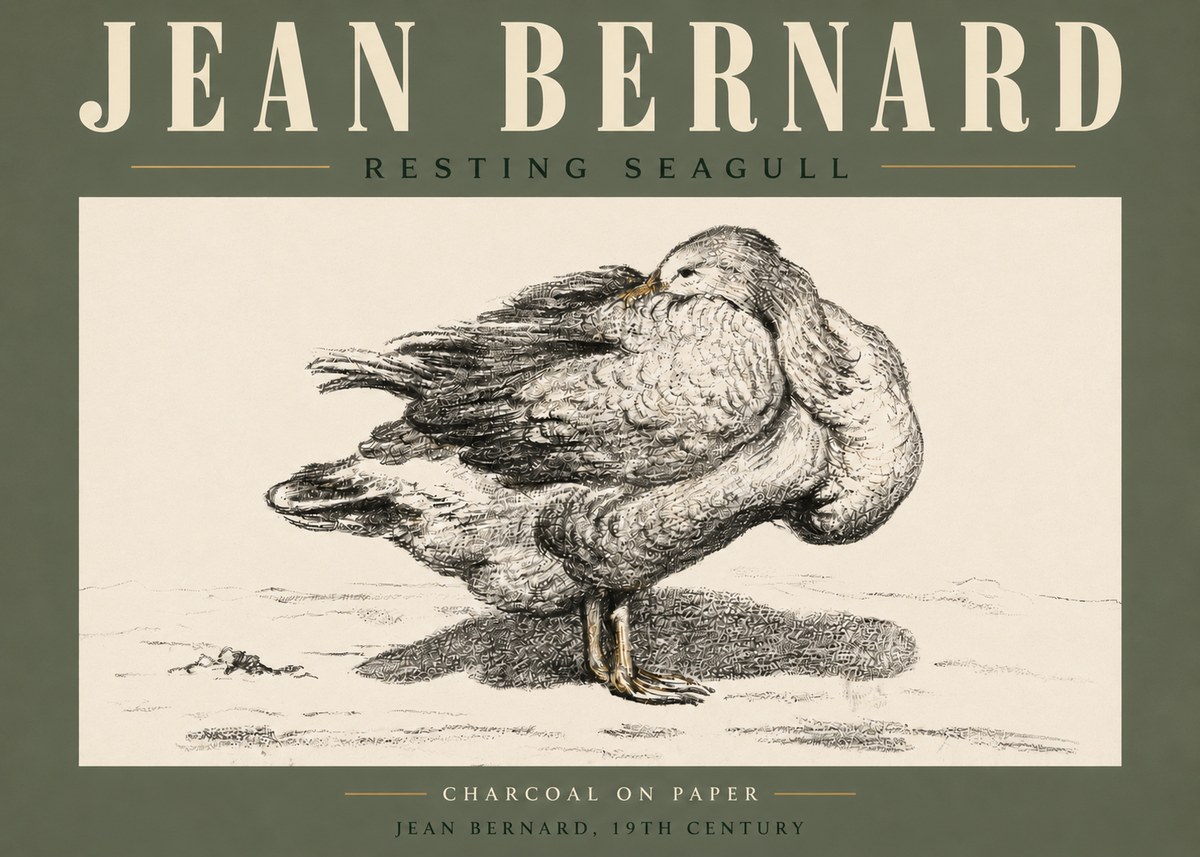 Jean Bernard Resting Seagull No5 - Poszter