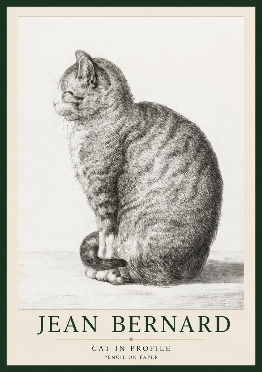 Jean Bernard Cat in Profile No1 - Poszter