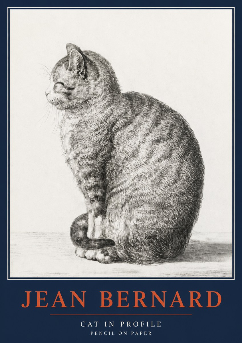 Jean Bernard Cat in Profile No2 - Poszter