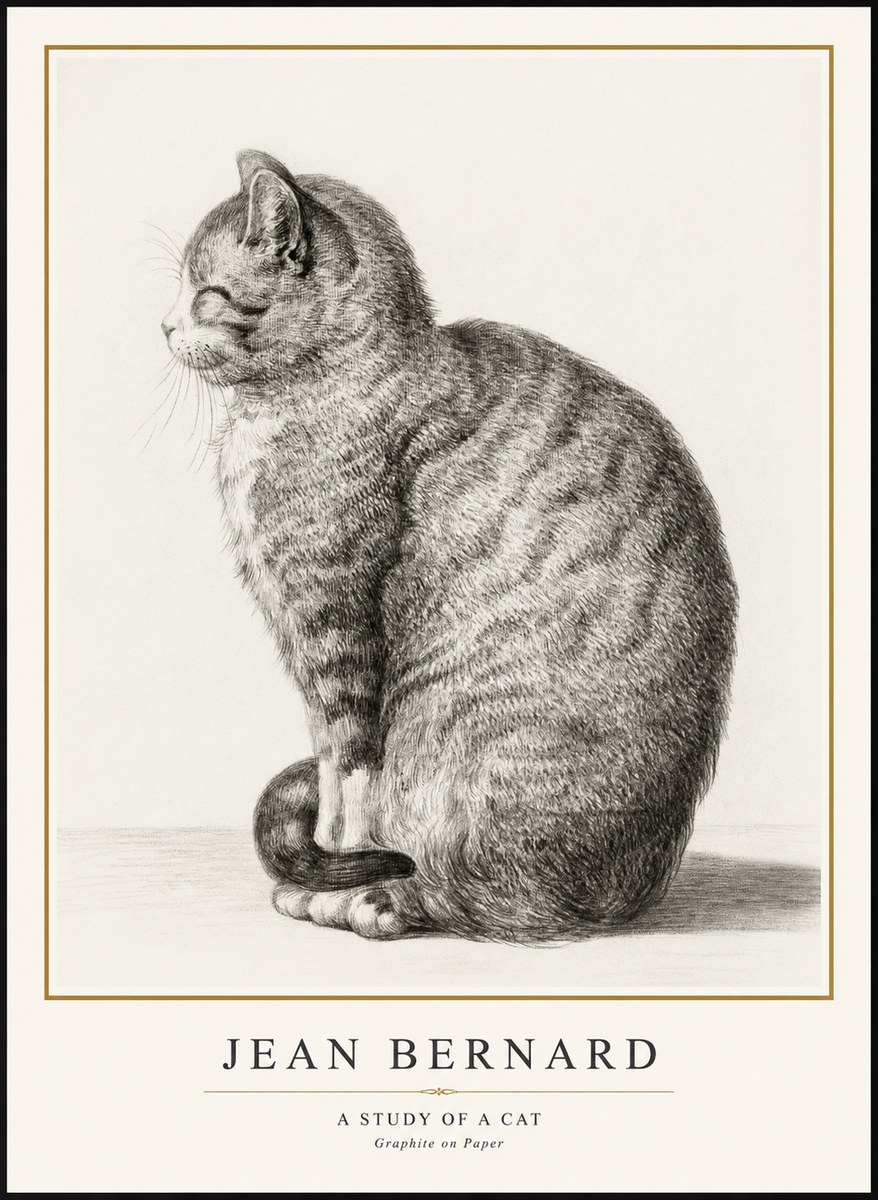 Jean Bernard Cat in Profile No3 - Poszter
