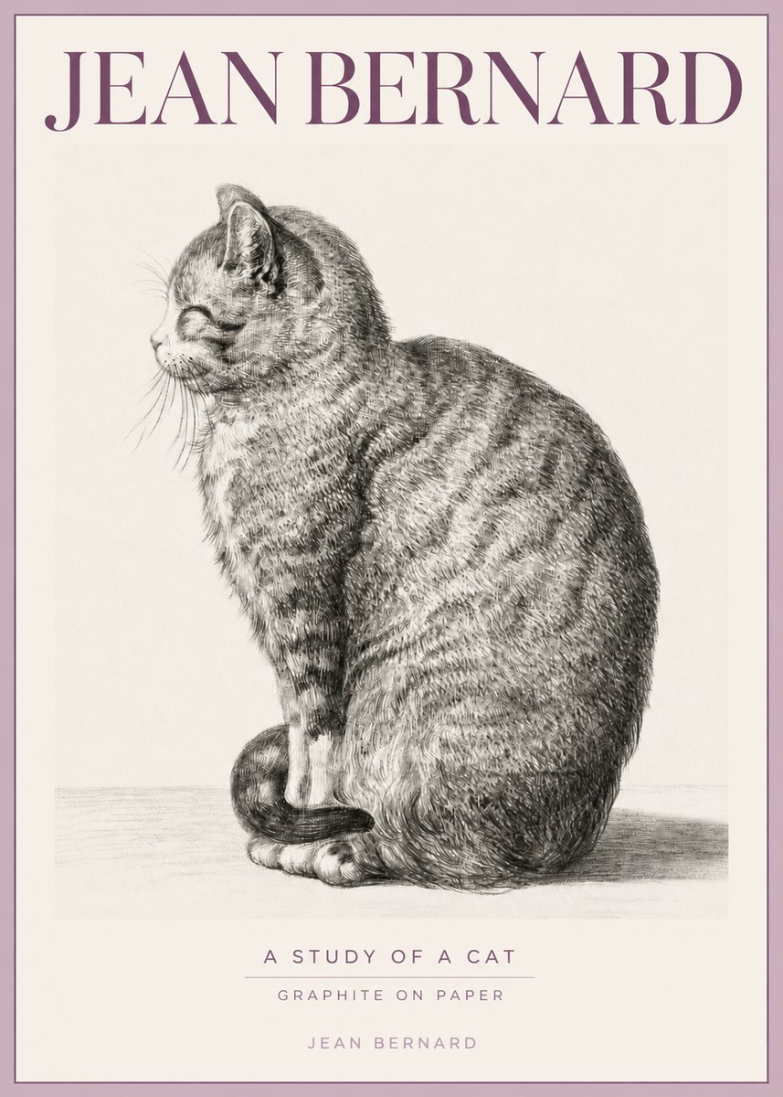 Jean Bernard Cat in Profile No5 - Poszter