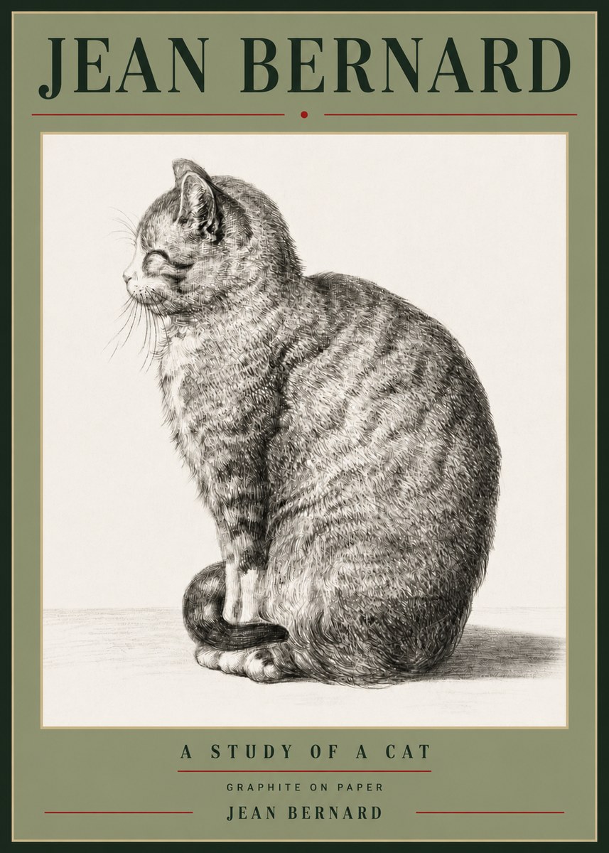 Jean Bernard Cat in Profile No6 - Poszter