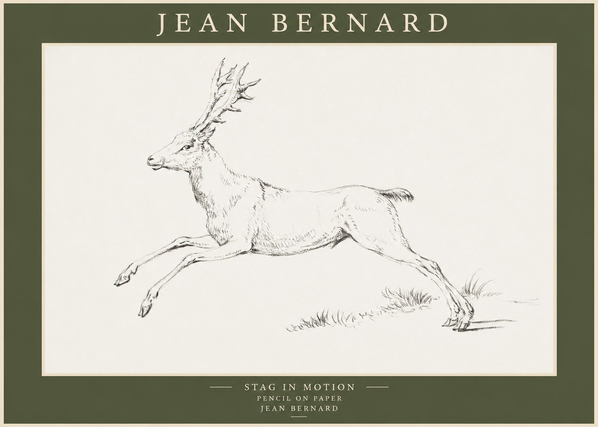 Jean Bernard Stag in Motion No1 - Poszter
