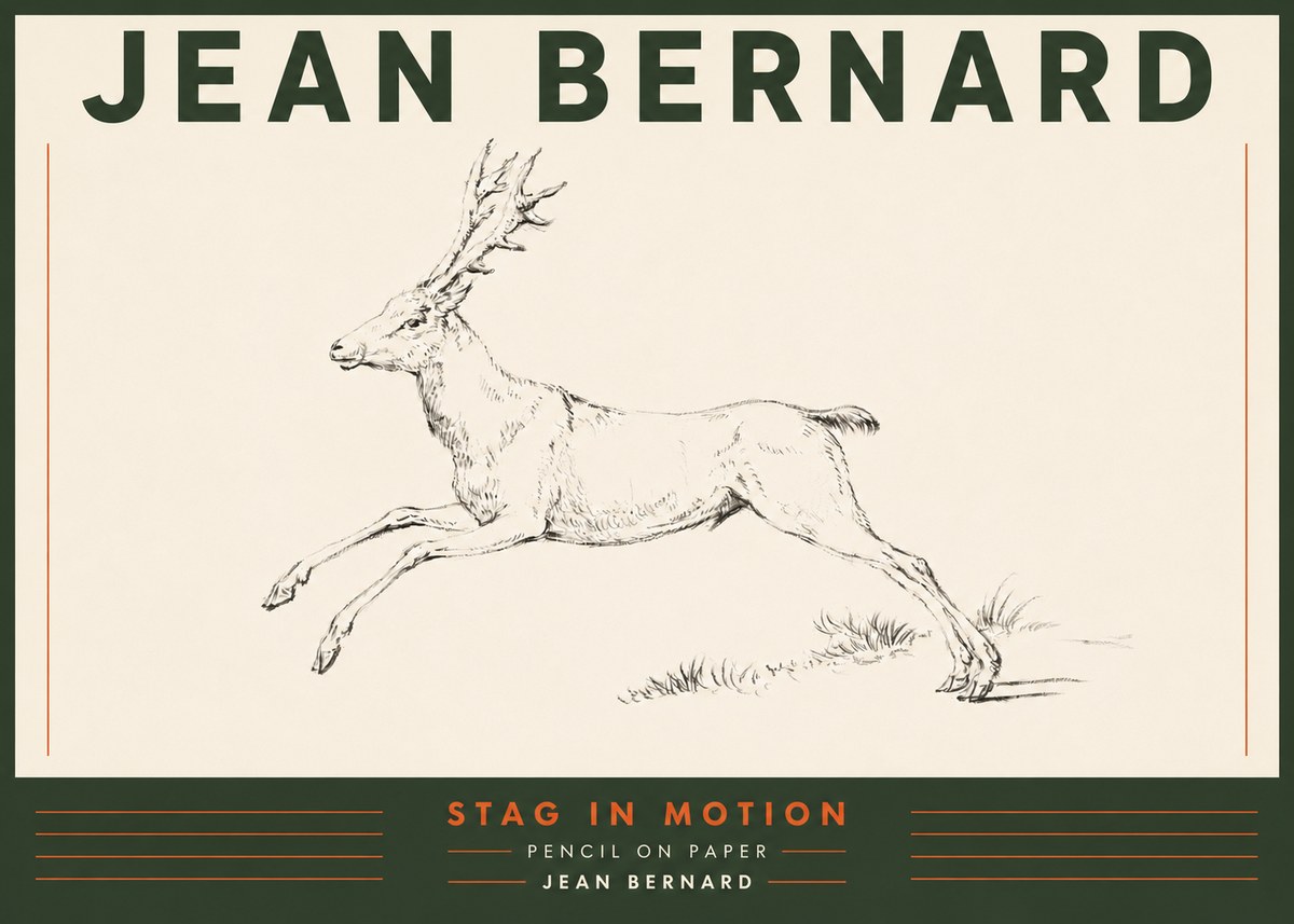 Jean Bernard Stag in Motion No4 - Poszter