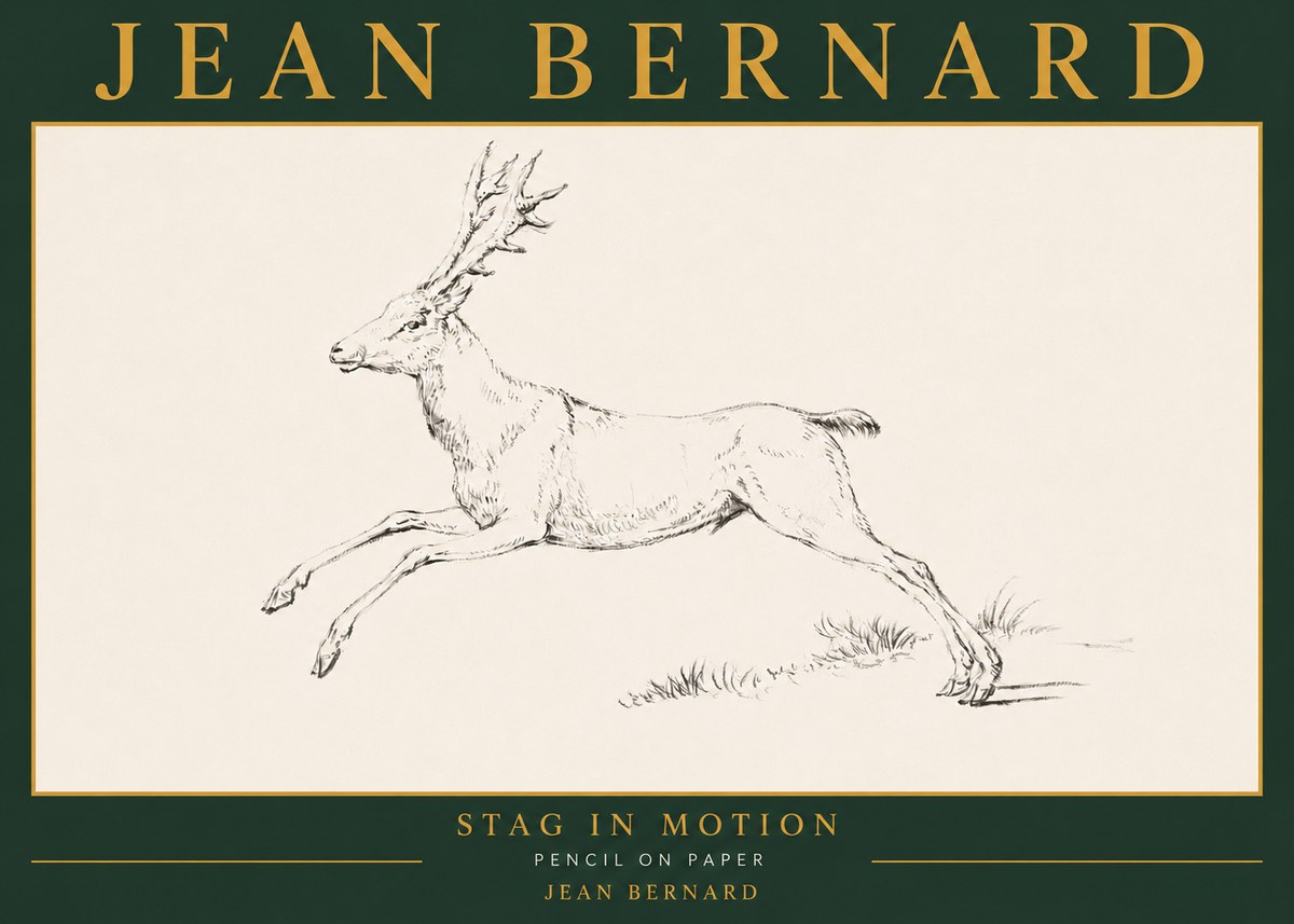 Jean Bernard Stag in Motion No5 - Poszter