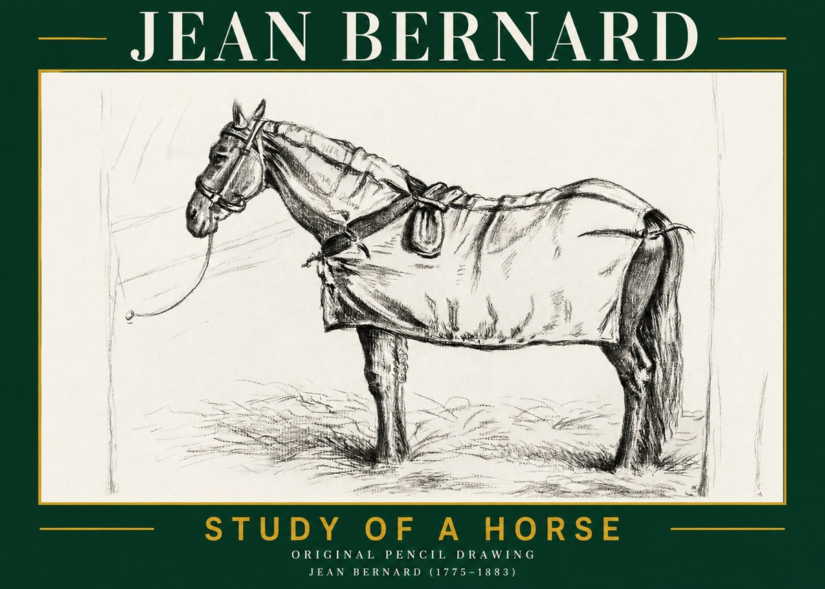 Jean Bernard Study of a Horse XI No2 - Poszter