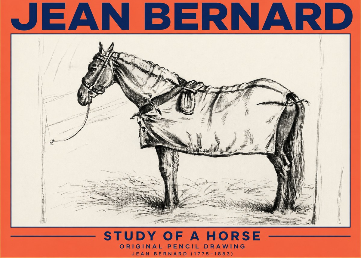 Jean Bernard Study of a Horse XI No3 - Poszter