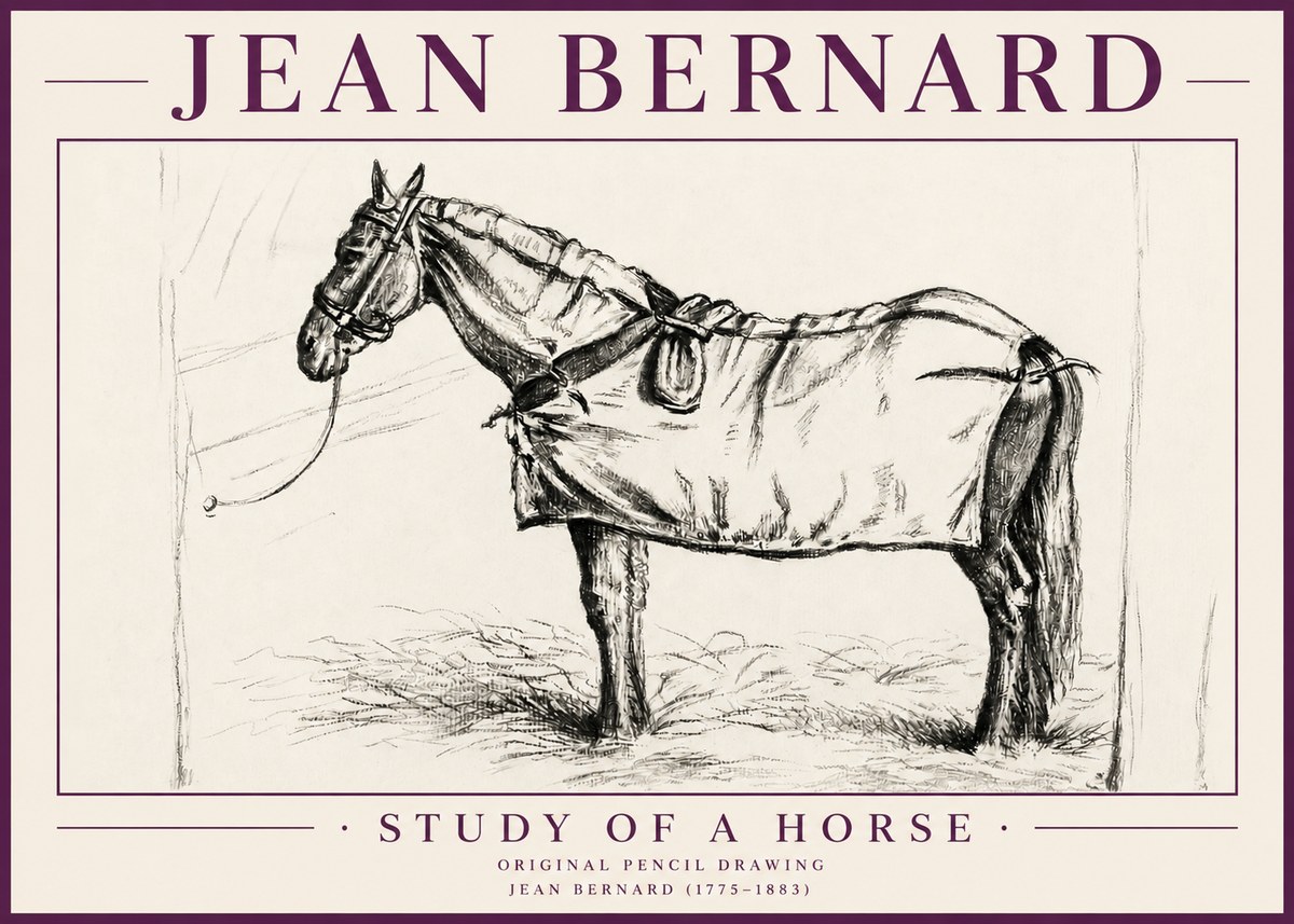 Jean Bernard Study of a Horse XI No4 - Poszter