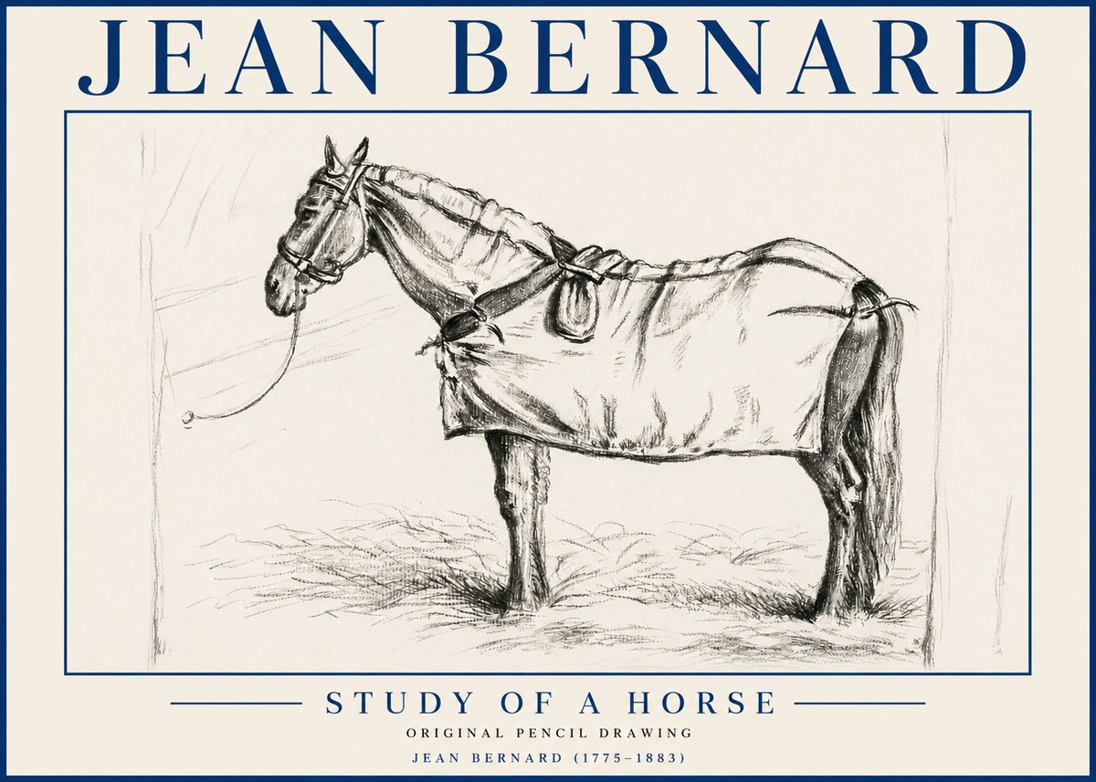 Jean Bernard Study of a Horse XI No5 - Poszter