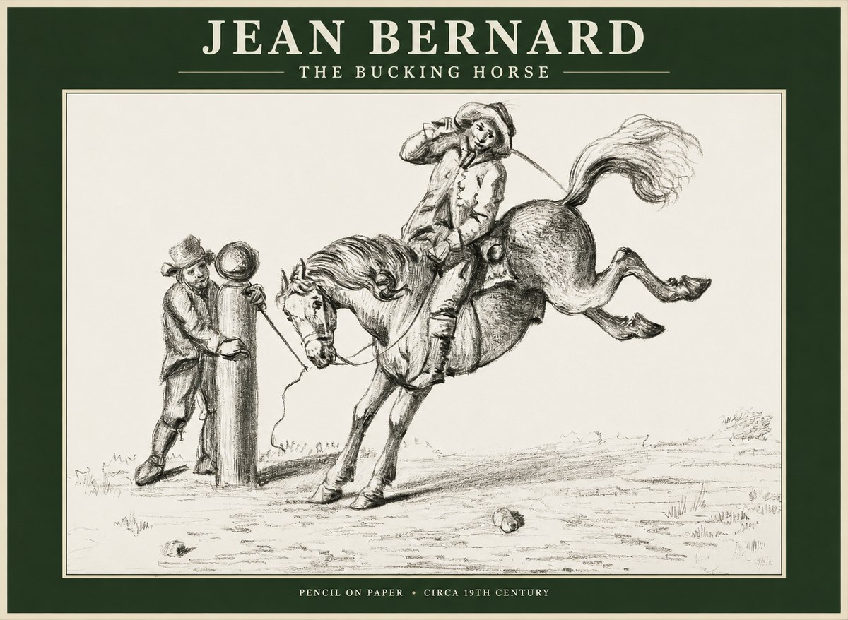 Jean Bernard A Study of the Bucking Horse No2 - Poszter