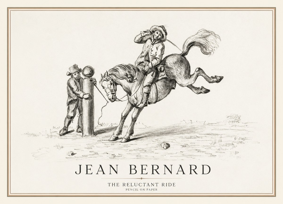 Jean Bernard A Study of the Bucking Horse No3 - Poszter
