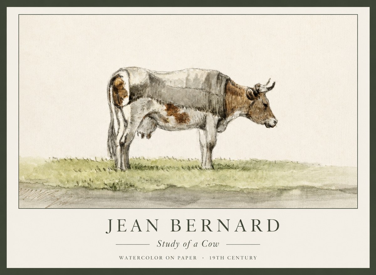 Jean Bernard Study of a Cow XIV No1 - Poszter