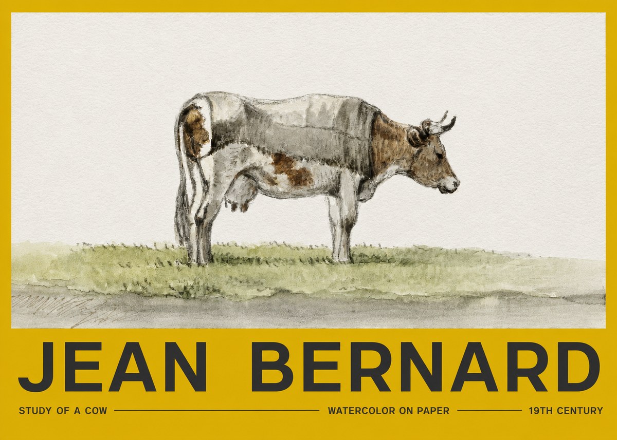 Jean Bernard Study of a Cow XIV No2 - Poszter