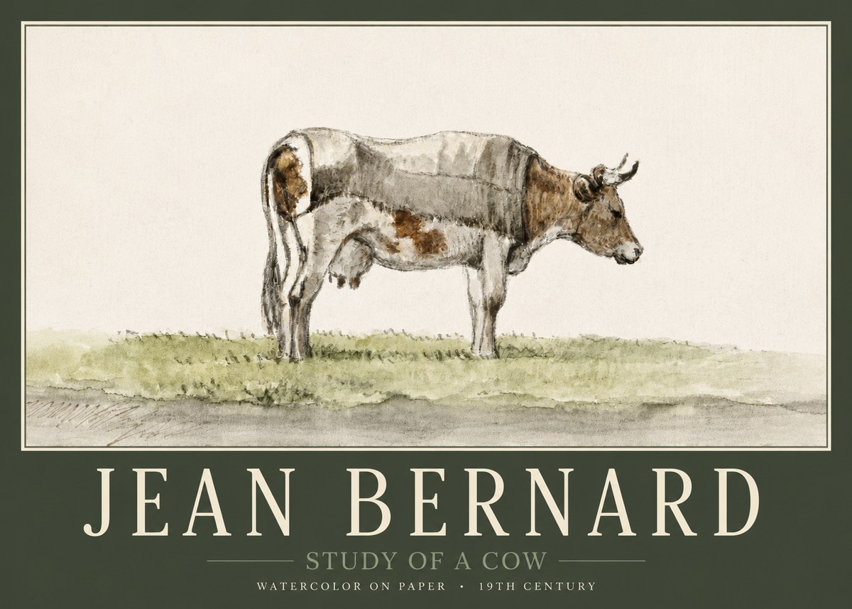 Jean Bernard Study of a Cow XIV No3 - Poszter