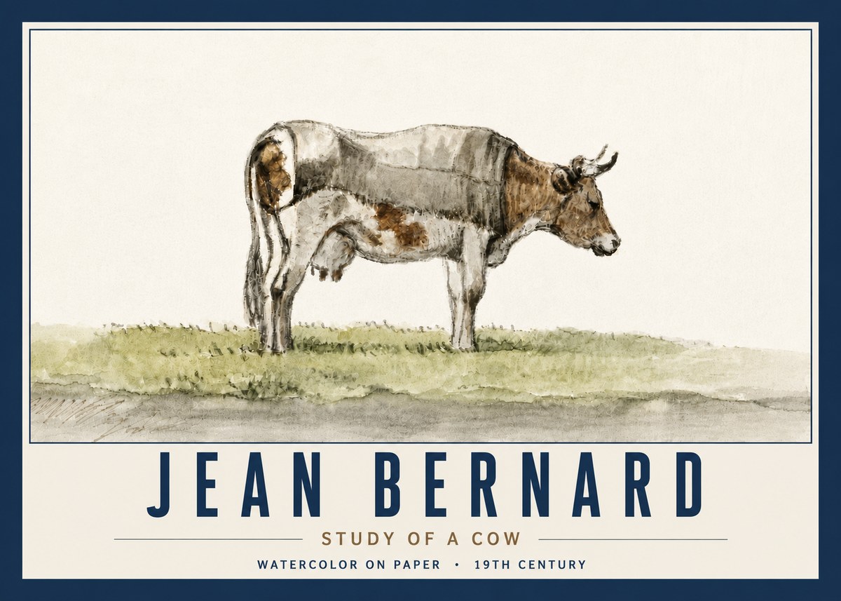 Jean Bernard Study of a Cow XIV No6 - Poszter