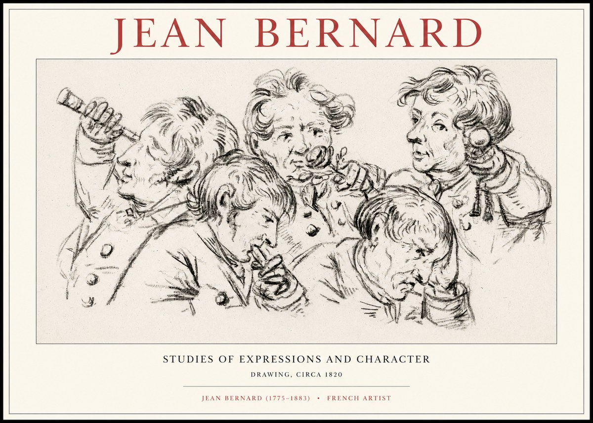 Jean Bernard Studies of Expressions and Character No1 - Poszter