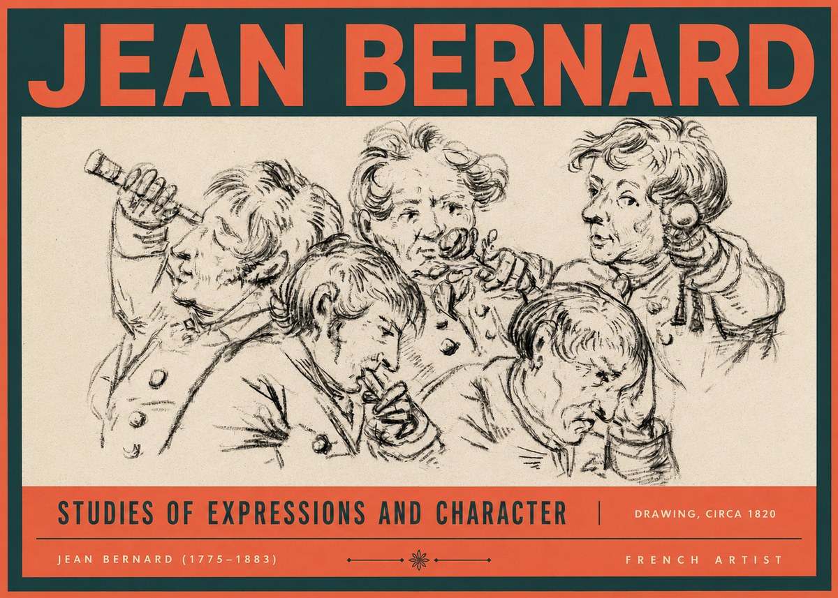 Jean Bernard Studies of Expressions and Character No2 - Poszter
