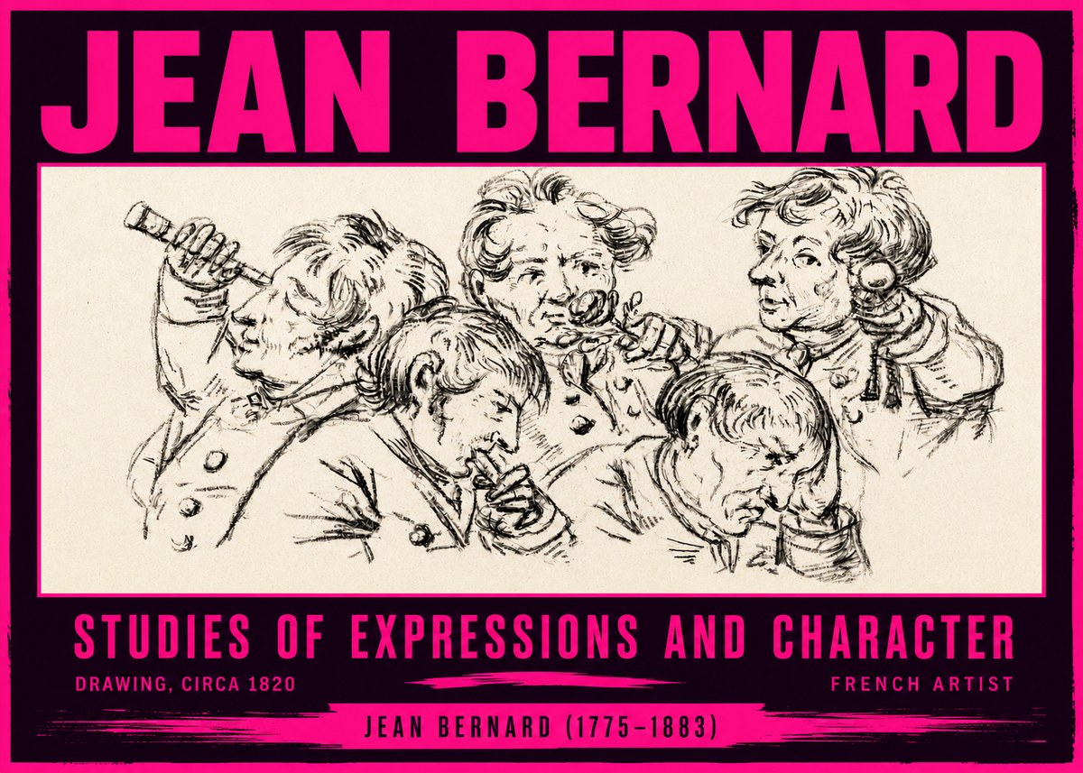 Jean Bernard Studies of Expressions and Character No4 - Poszter