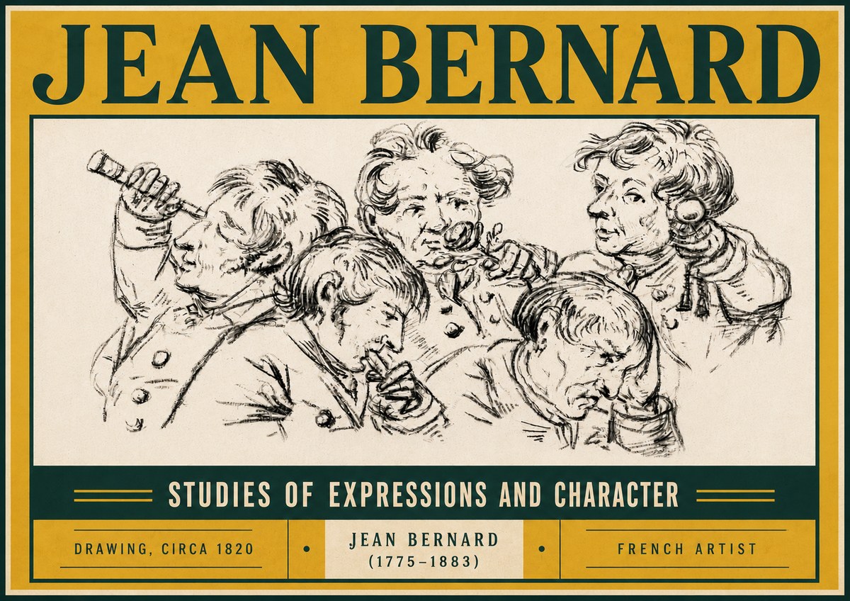 Jean Bernard Studies of Expressions and Character No5 - Poszter