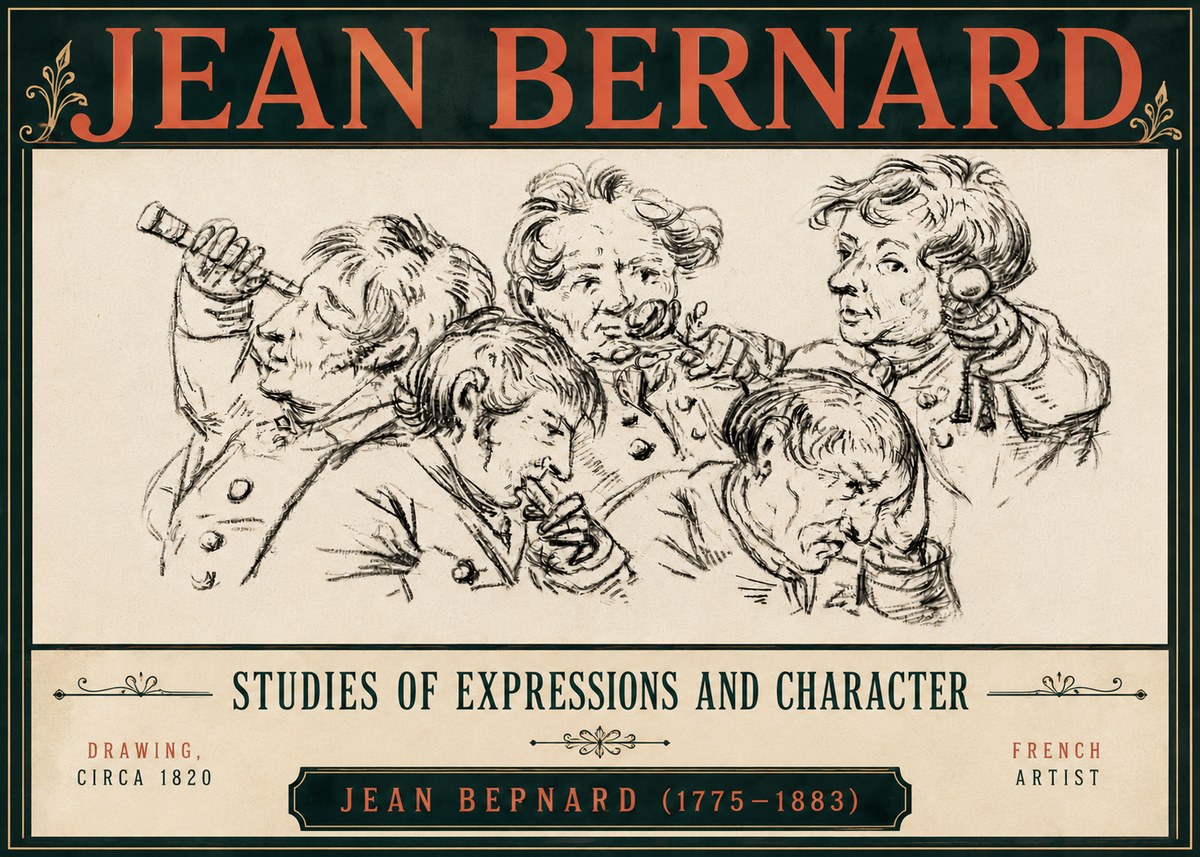 Jean Bernard Studies of Expressions and Character No6 - Poszter
