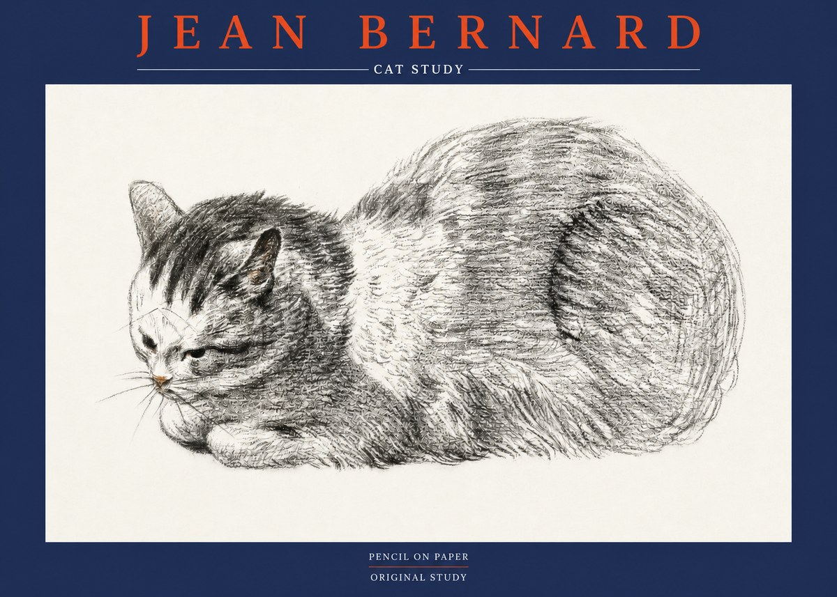 Jean Bernard Cat Study X No2 - Poszter