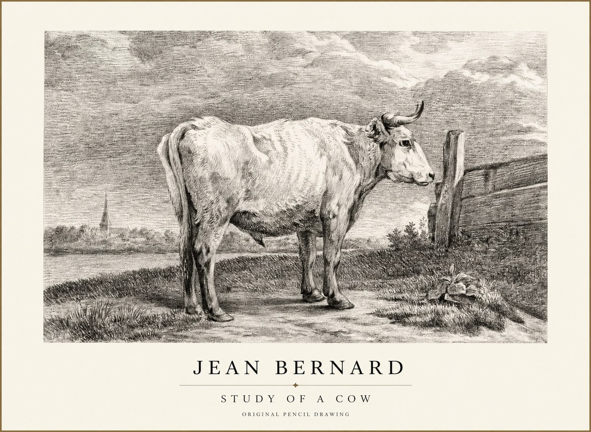 Jean Bernard Study of a Cow XV No1 - Poszter