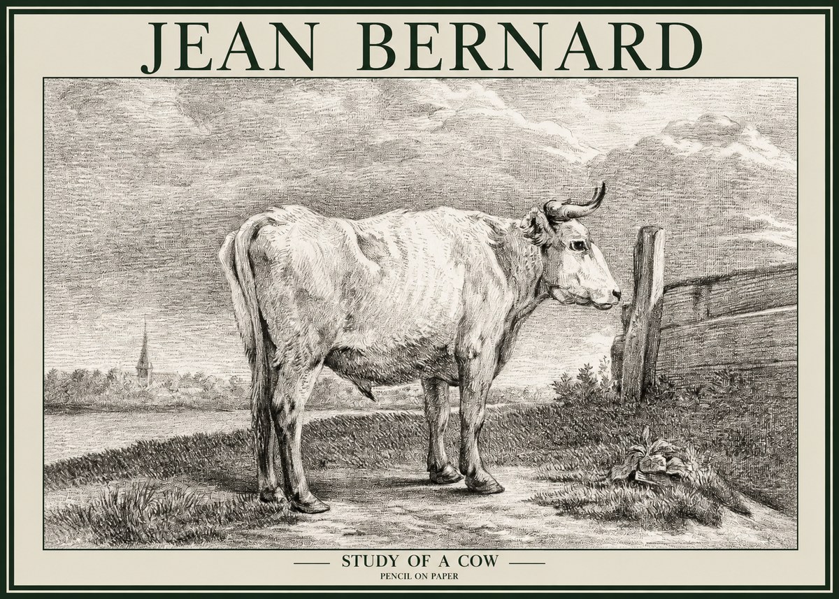 Jean Bernard Study of a Cow XV No2 - Poszter