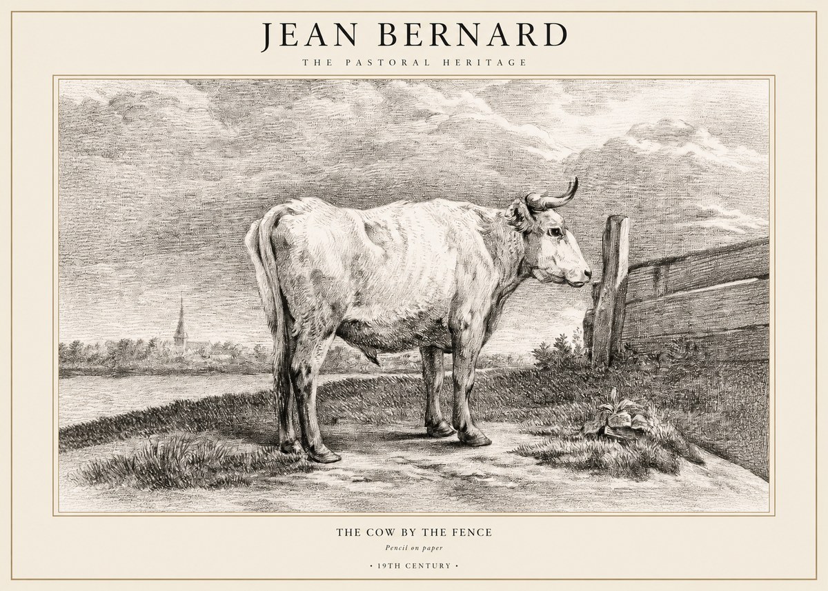 Jean Bernard Study of a Cow XV No3 - Poszter