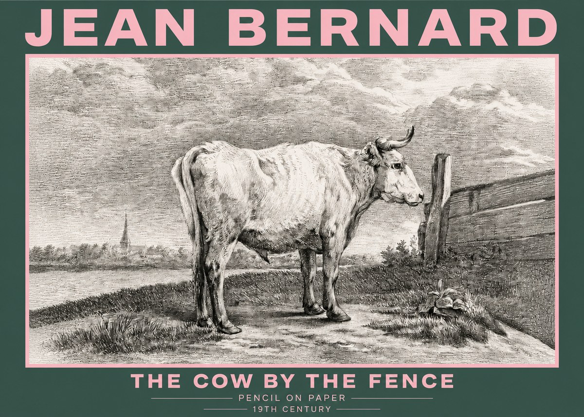 Jean Bernard Study of a Cow XV No5 - Poszter