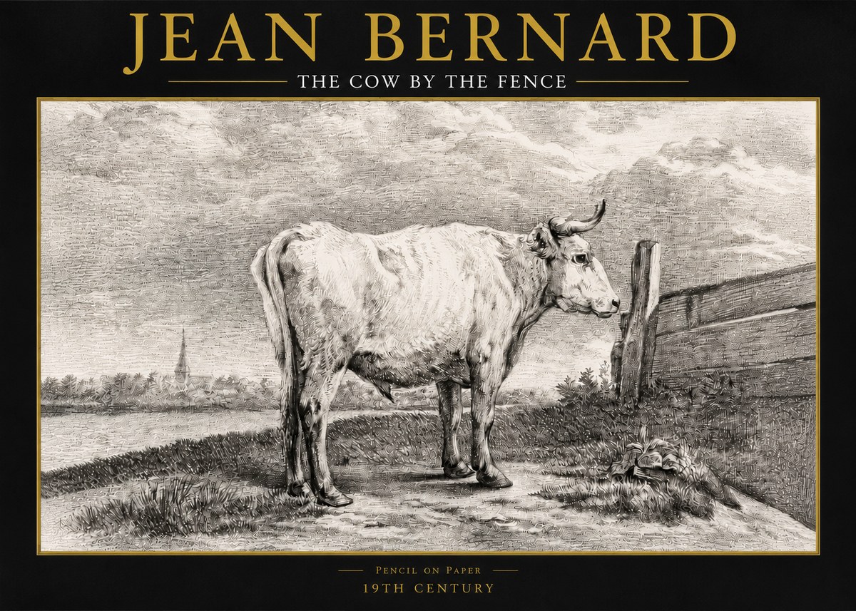 Jean Bernard Study of a Cow XV No6 - Poszter