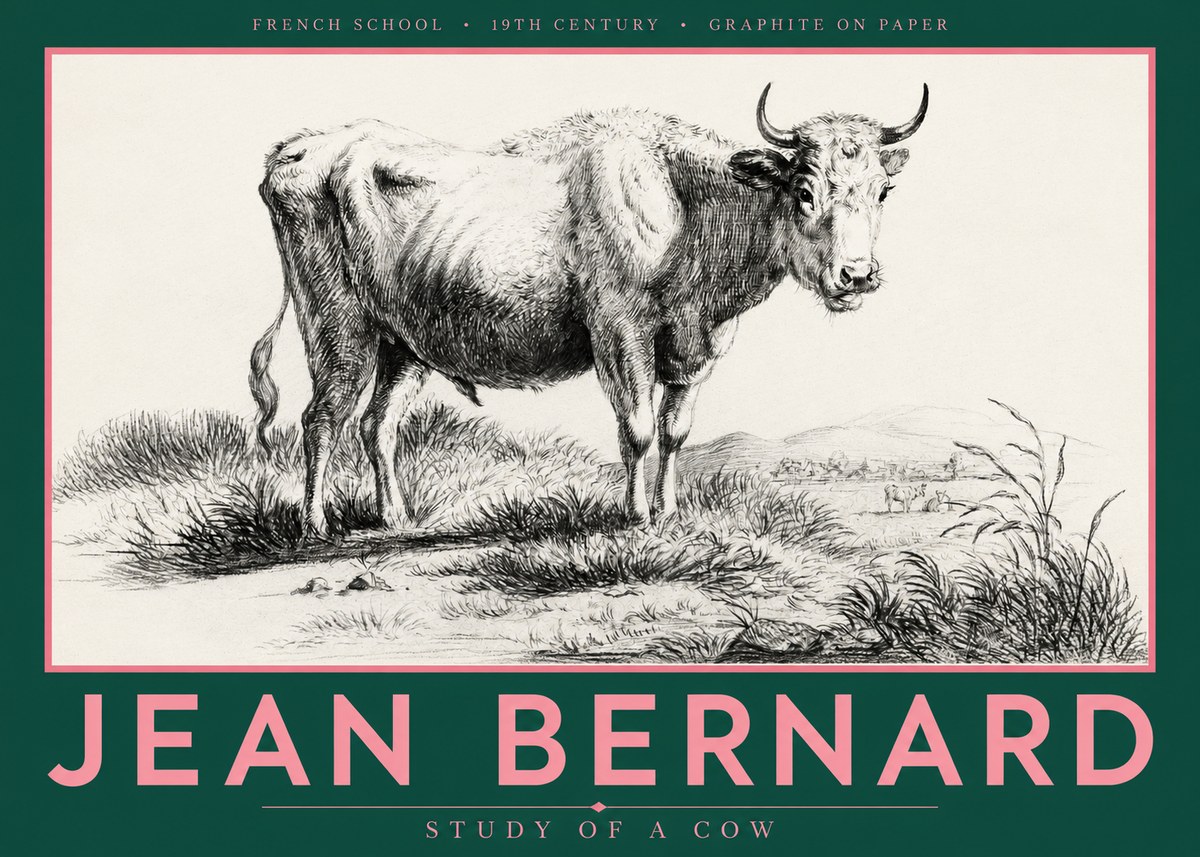 Jean Bernard Study of a Cow XVI No5 - Poszter