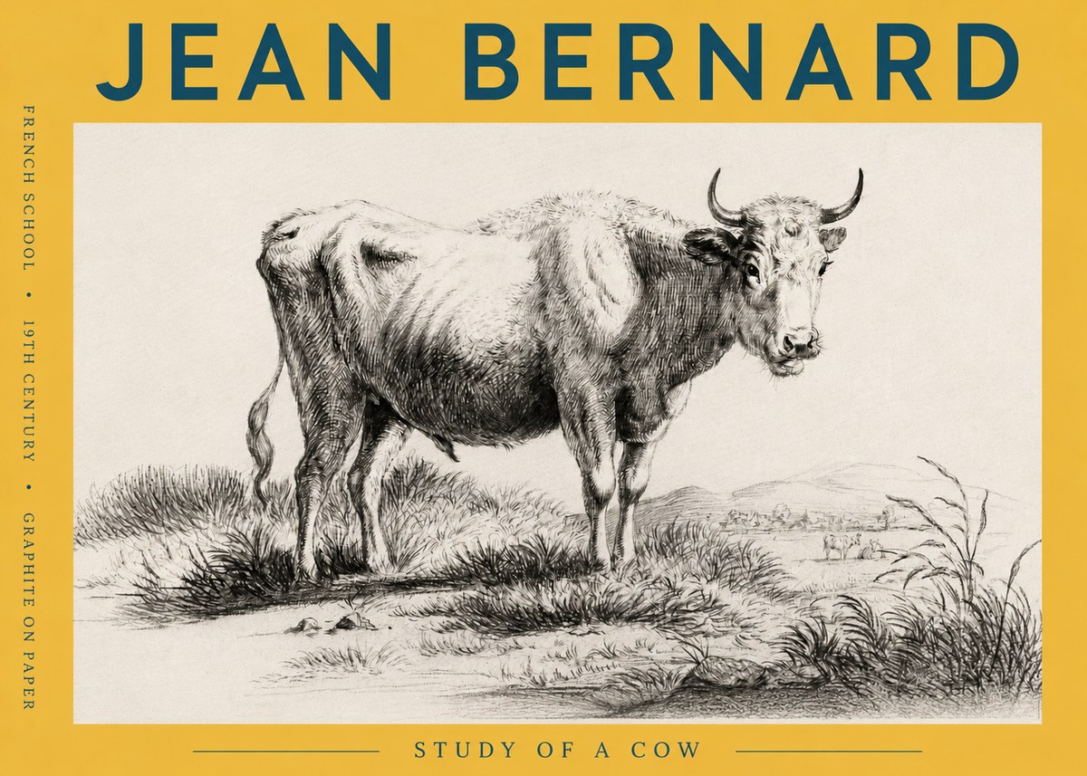 Jean Bernard Study of a Cow XVI No6 - Poszter