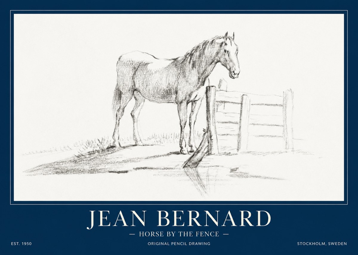 Jean Bernard Horse by the Fence No1 - Poszter