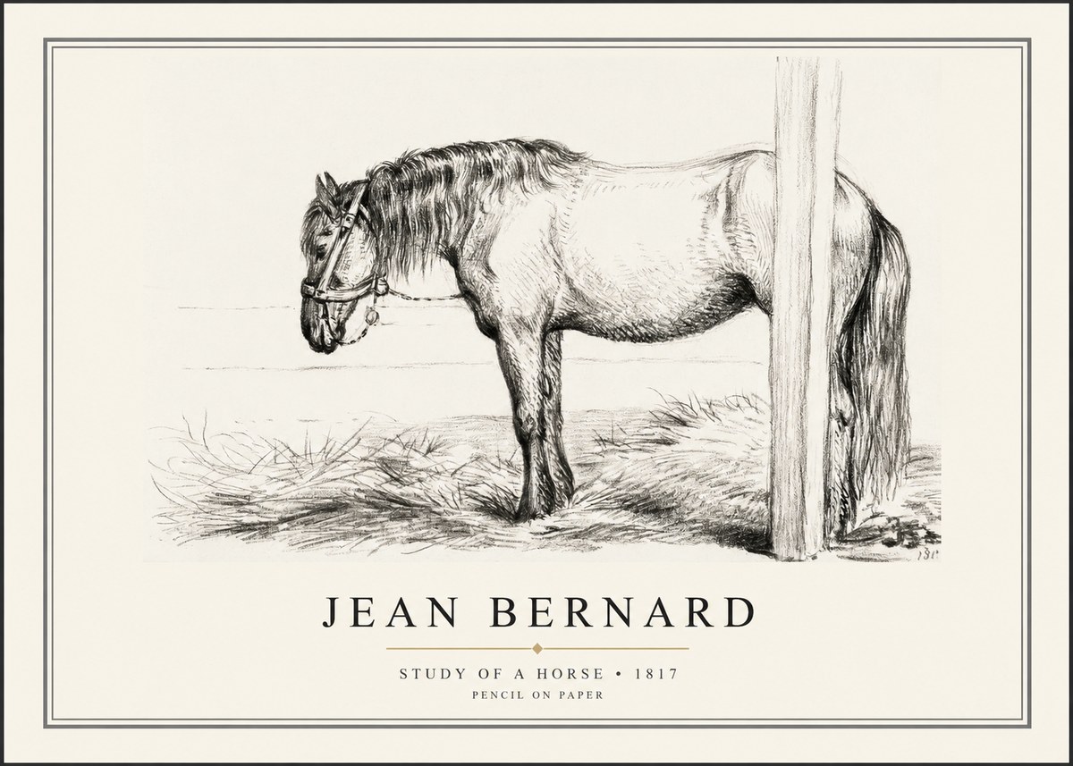 Jean Bernard Study of a Horse XII No1 - Poszter